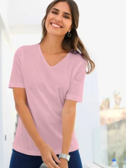 T-shirt femme simple confortable col v