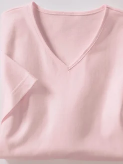 T-shirt femme simple confortable col v
