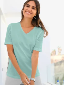 T-shirt femme simple confortable col v