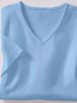 T-shirt femme simple confortable col v