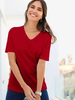 T-shirt femme simple confortable col v