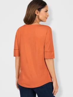 T-shirt femme simple élégant manches doublées
