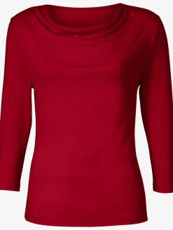 T-shirt femme souple col bénitier manches 3/4