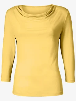 T-shirt femme souple col bénitier manches 3/4