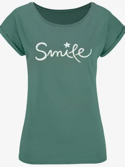T-shirt imprimé « smile » tendance devant
