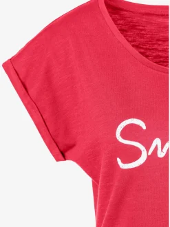 T-shirt imprimé « smile » tendance devant