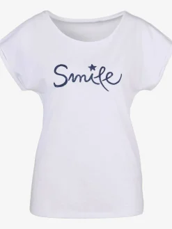 T-shirt imprimé « smile » tendance devant