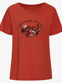T-shirt imprimé devant estival avec détails brillants
