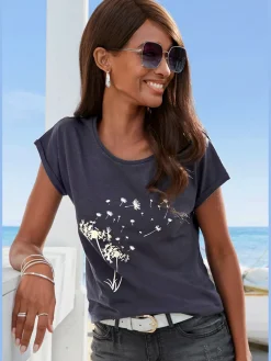 T-shirt imprimé fantaisie « pissenlit » devant