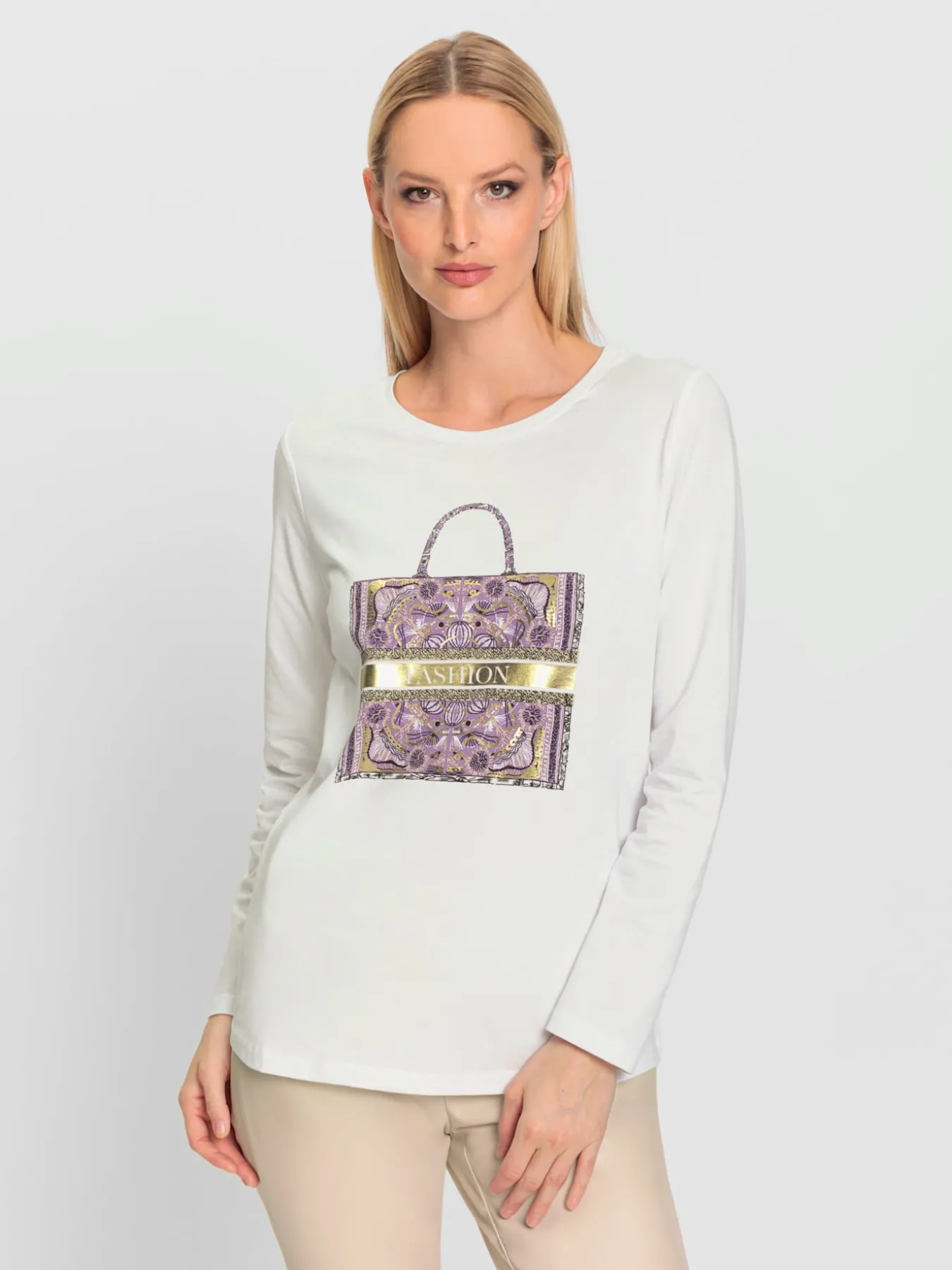 T-shirt imprimé imprimé feuille doré