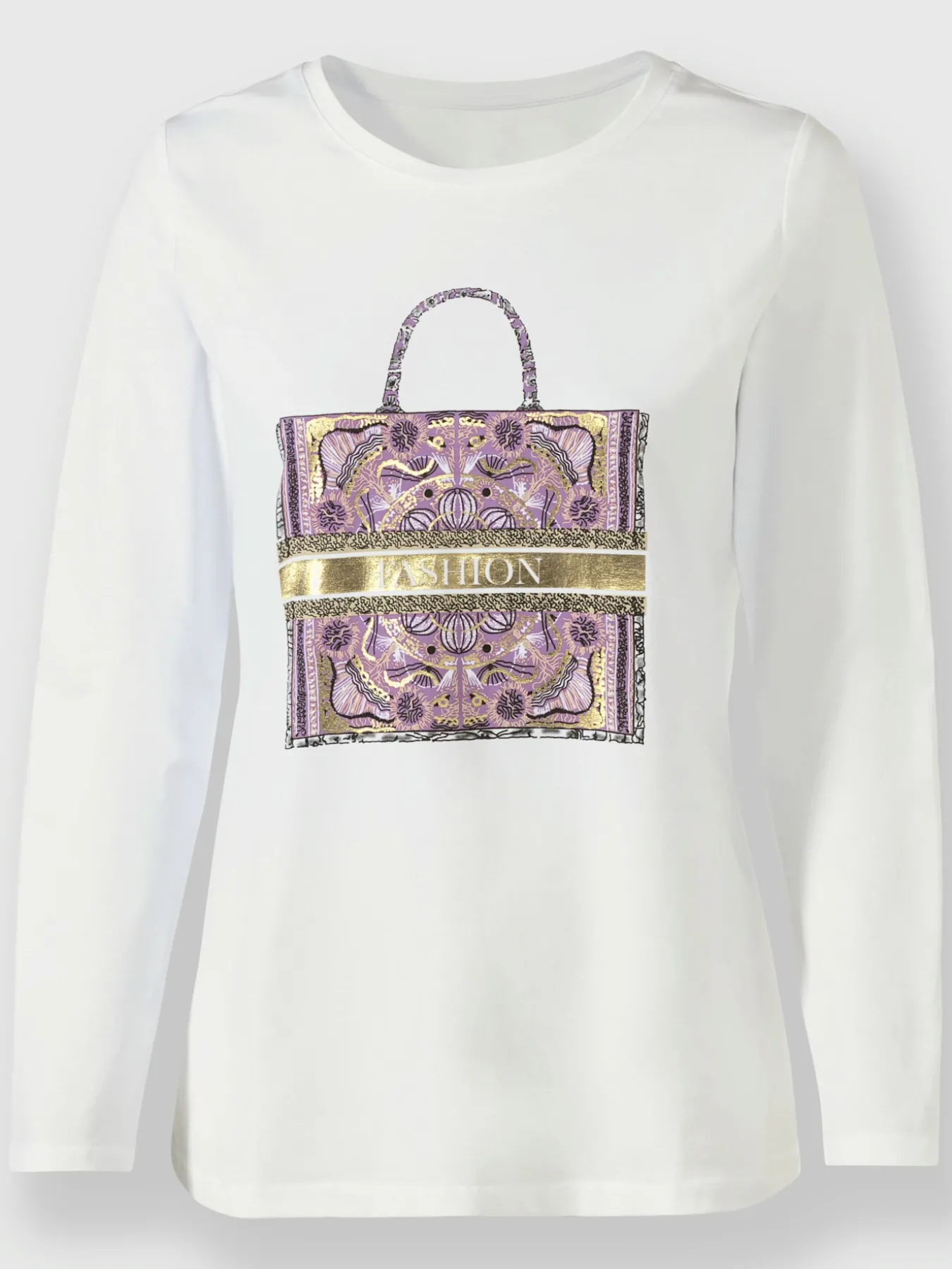 T-shirt imprimé imprimé feuille doré