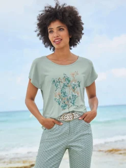 T-shirt imprimé imprimé floral devant