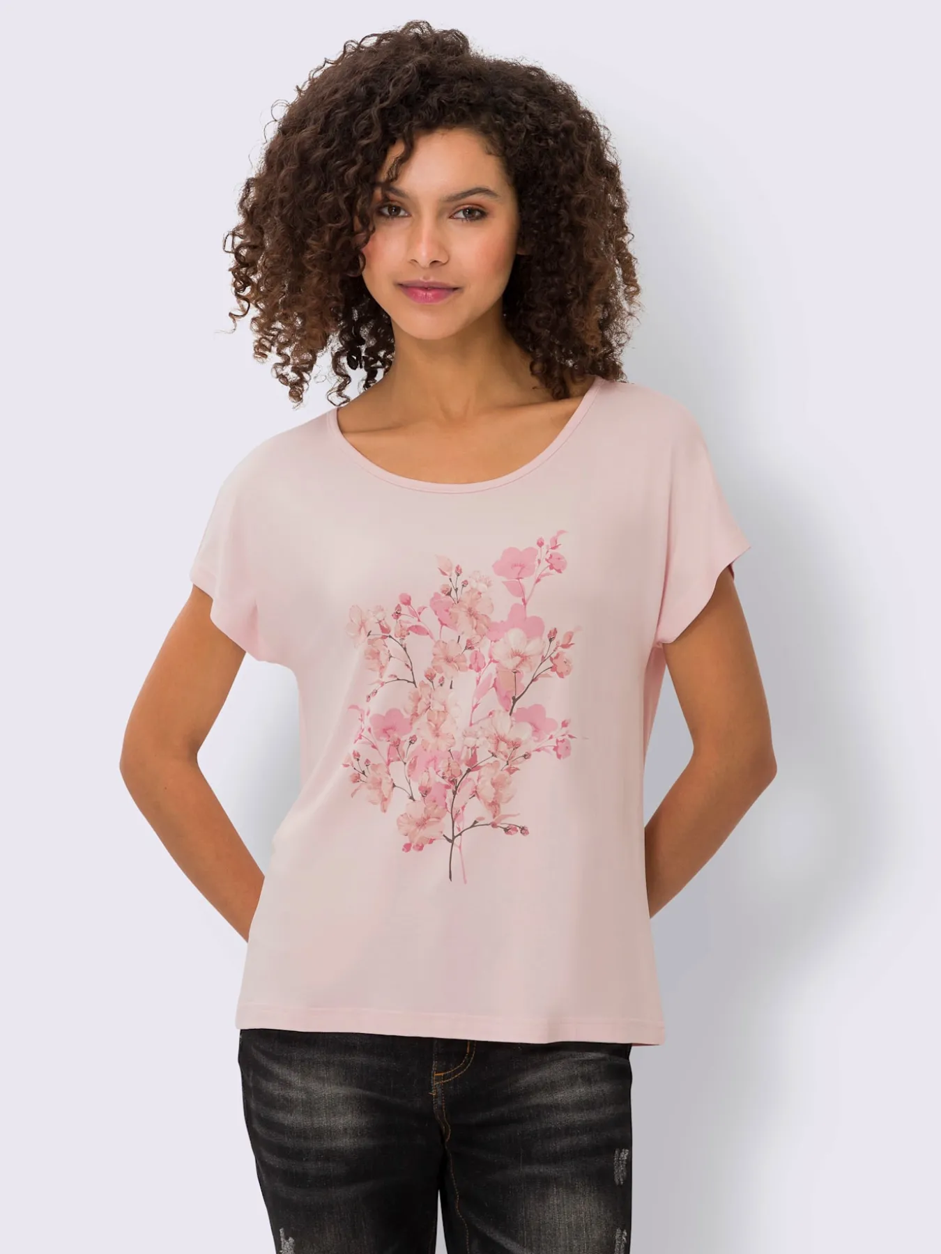 T-shirt imprimé imprimé floral devant