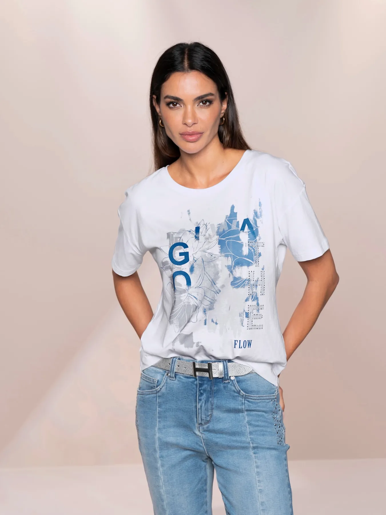 T-shirt imprimé joli imprimé devant