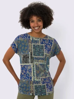 T-shirt imprimé motif patchwork