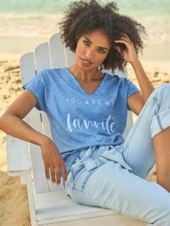T-shirt imprimé teinture effet délavé