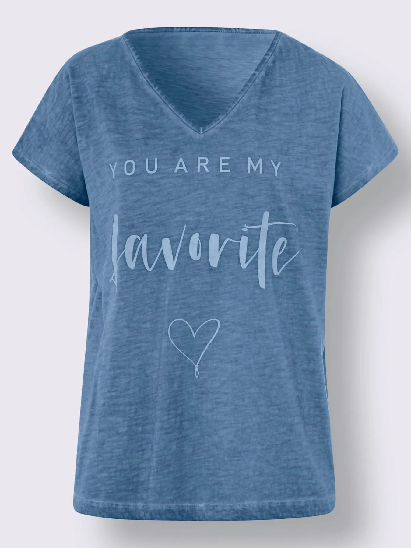 T-shirt imprimé teinture effet délavé