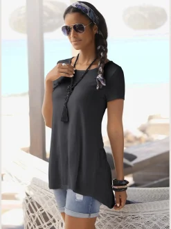 T-shirt large encolure ronde