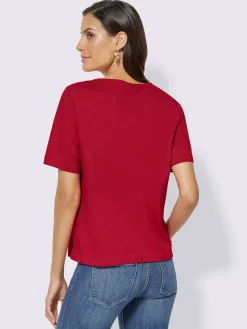 T-shirt élégant col v effet gros lacet