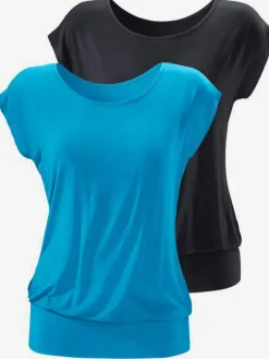 T-shirt long large ceinture à l'ourlet pour un port long ou court plissé