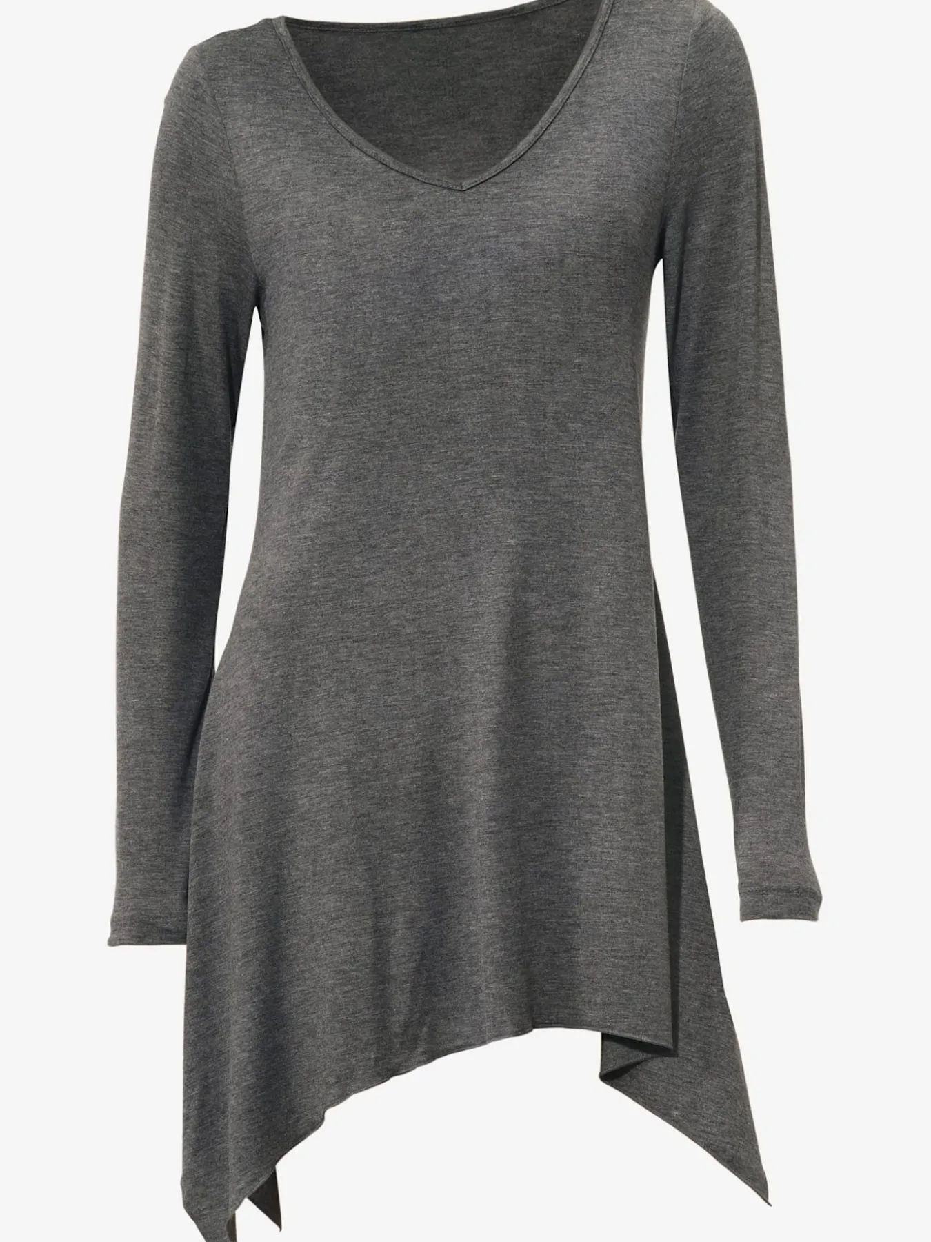 T-shirt long pointes tendance à la finition