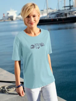 T-shirt manches courtes col rond imprimé coquillages