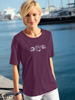 T-shirt manches courtes col rond imprimé coquillages