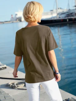 T-shirt manches courtes col rond imprimé coquillages