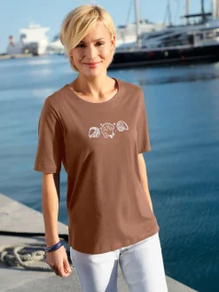 T-shirt manches courtes col rond imprimé coquillages