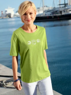 T-shirt manches courtes col rond imprimé coquillages
