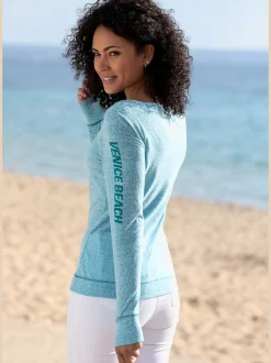 T-shirt manches longues aspect chiné tendance