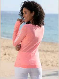 T-shirt manches longues aspect chiné tendance