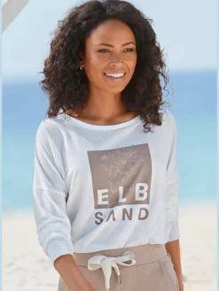 T-shirt manches longues large encolure ronde