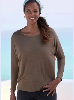 T-shirt manches longues manches chauve-souris pour un look décontracté
