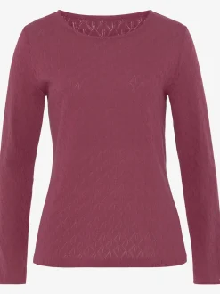 T-shirt manches longues tricot fin ajouré