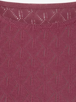 T-shirt manches longues tricot fin ajouré