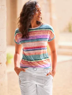 T-shirt séduisant motif à rayures