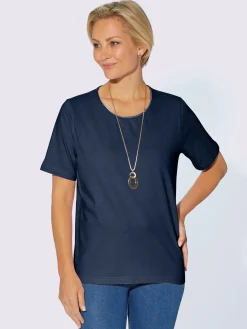 T-shirt simple avec effet brillant sur encolure