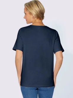 T-shirt simple avec effet brillant sur encolure