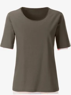 T-shirt simple avec effet brillant sur encolure