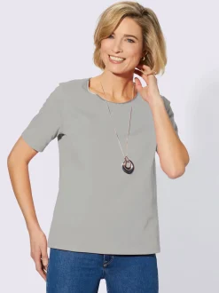 T-shirt simple avec effet brillant sur encolure