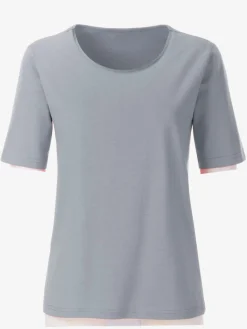 T-shirt simple avec effet brillant sur encolure