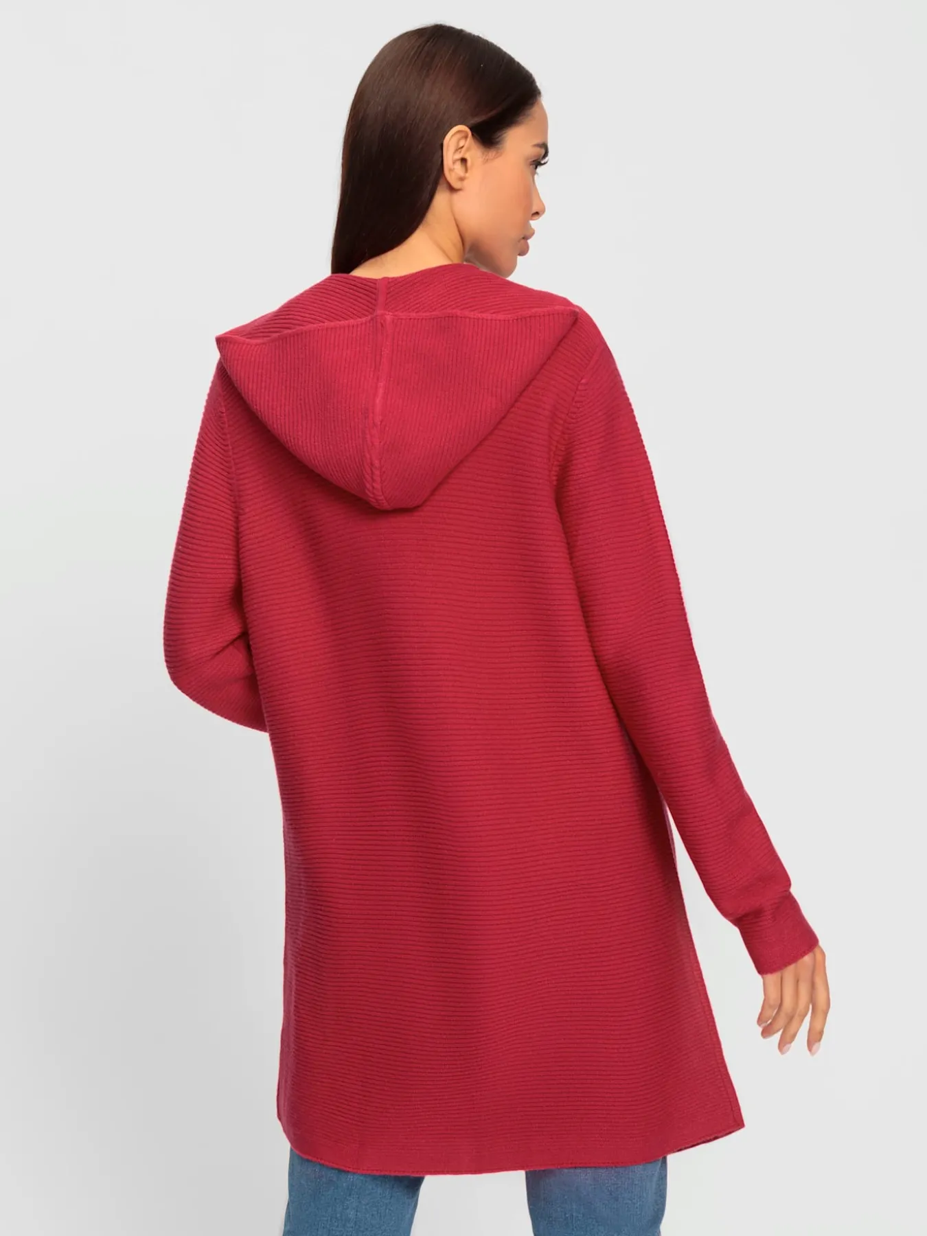 Veste à capuche en tricot motif tricoté avantageux