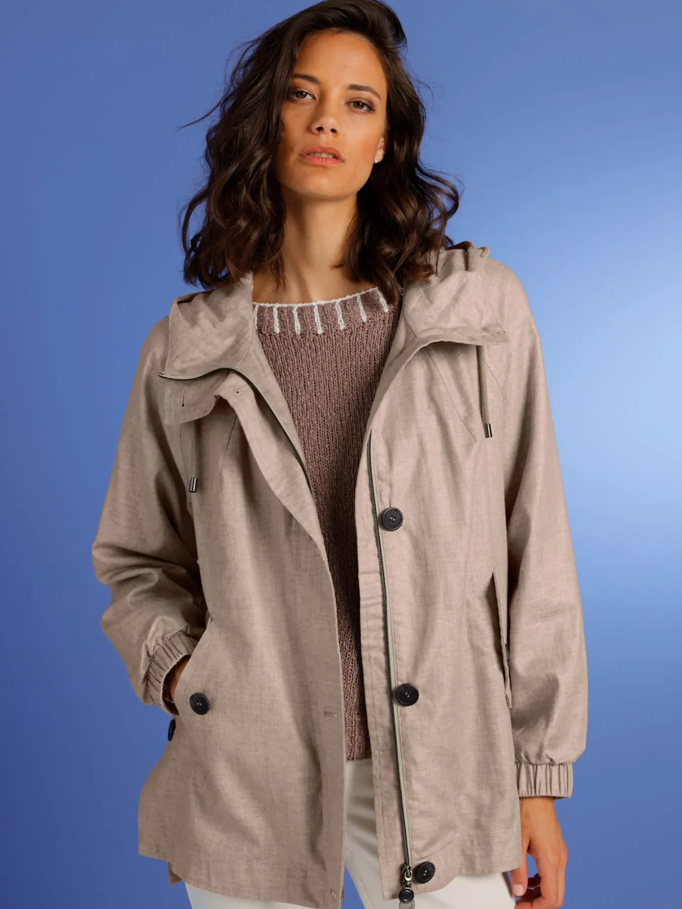 Veste à capuche mélange de qualité