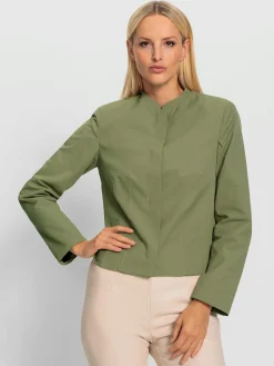 Veste blazer patte de boutonnage invisible