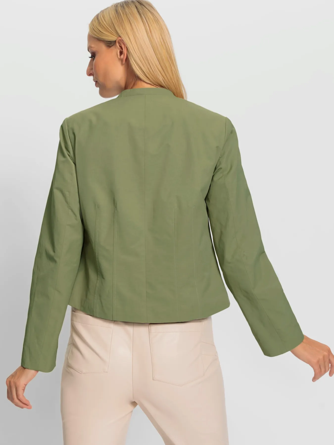 Veste blazer patte de boutonnage invisible