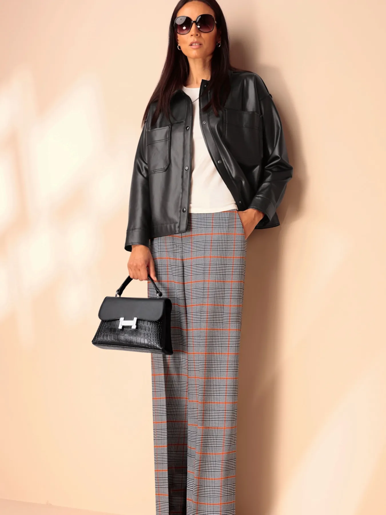 Veste chemisier imitation cuir souple