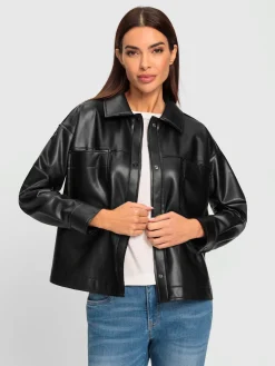 Veste chemisier imitation cuir souple