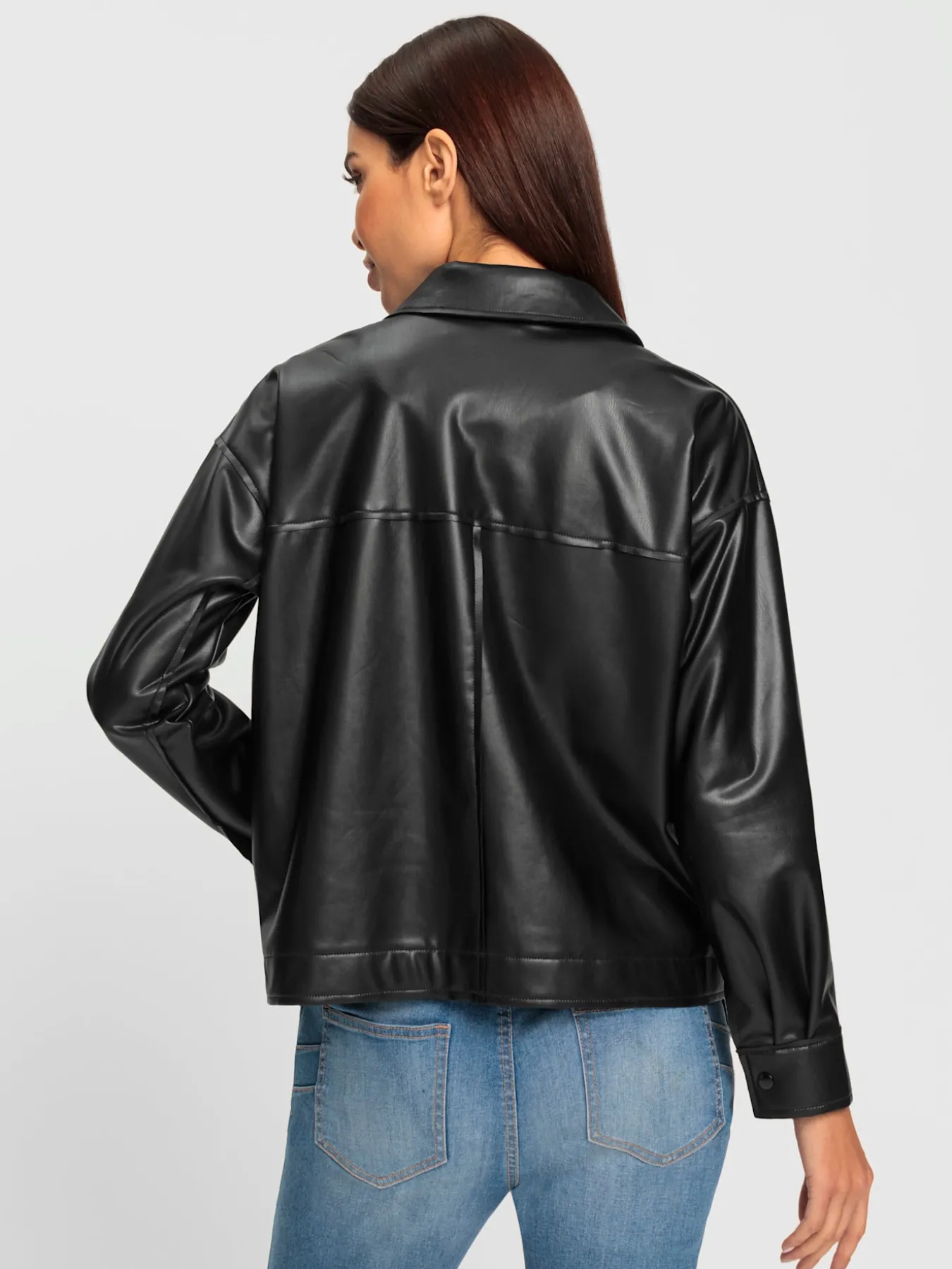 Veste chemisier imitation cuir souple