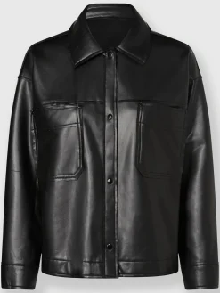 Veste chemisier imitation cuir souple